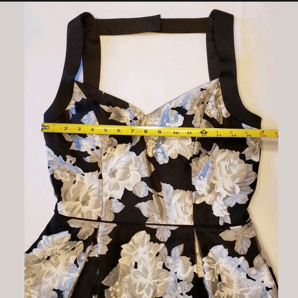 Aiden Mattox Black Floral Chiffon A-Line Dress - Picture 7 of 12